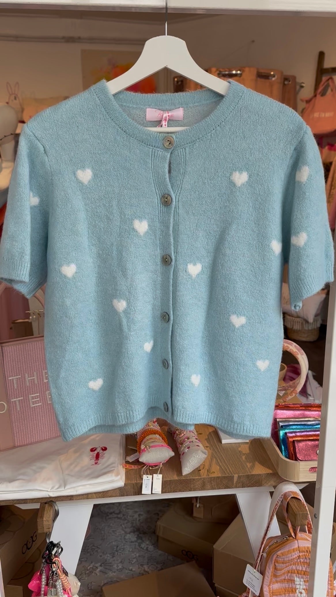 Cardigan Herz kurzarm in verschiedenen Farben