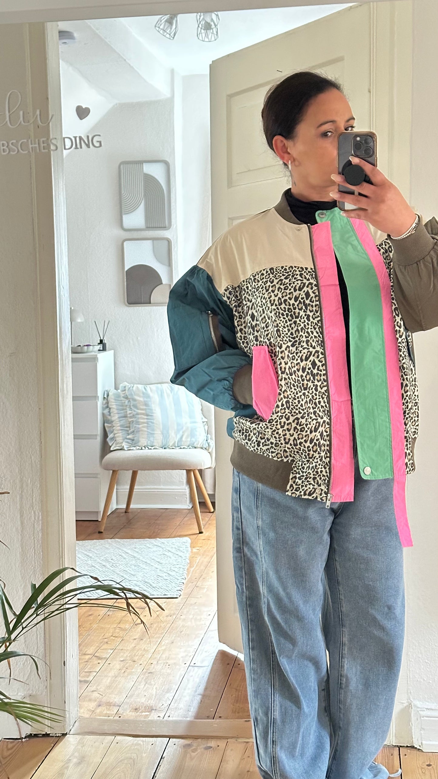 Oversized Colorblocking Übergangsjacke