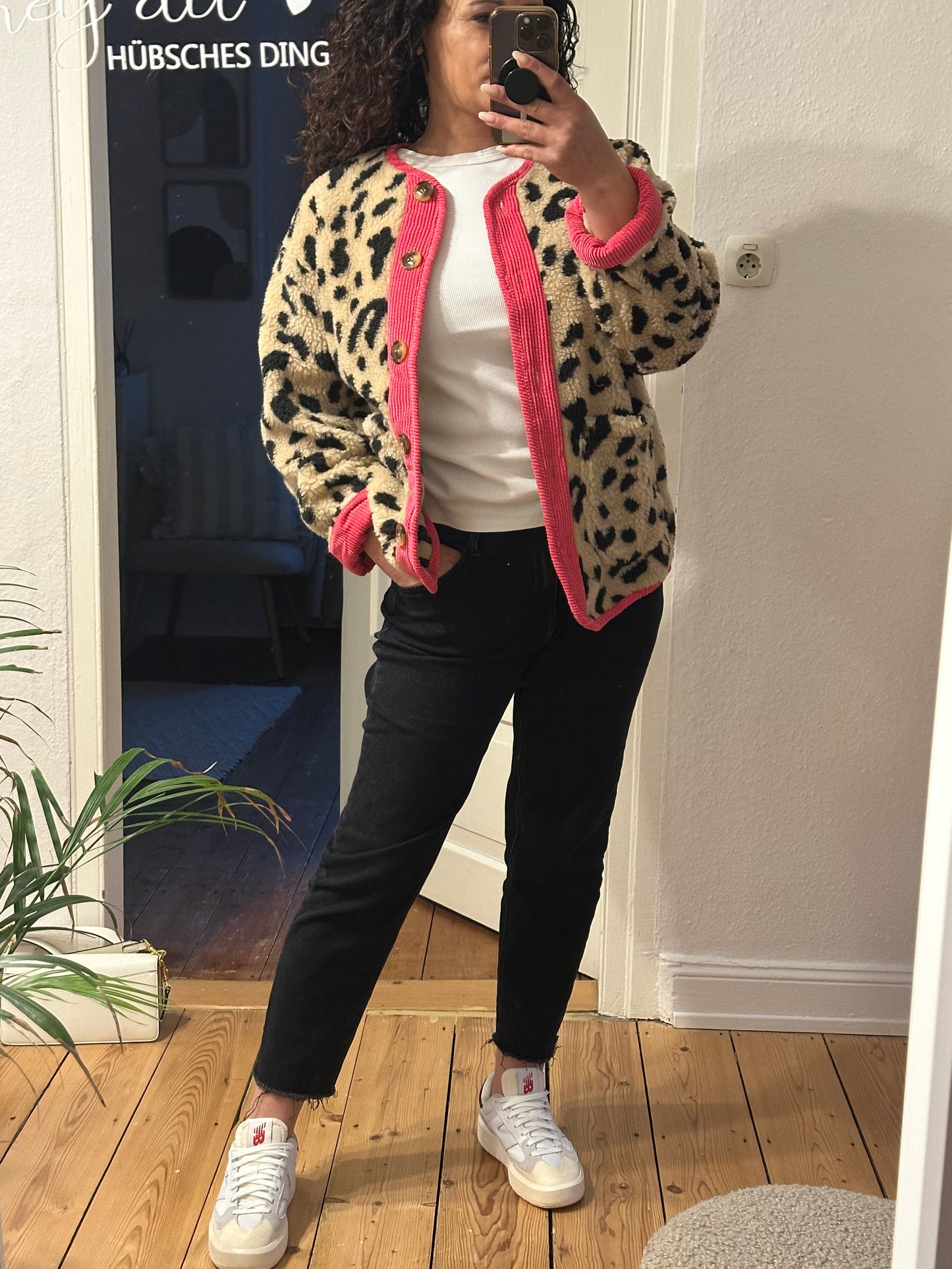 Teddy Jacke pink braun