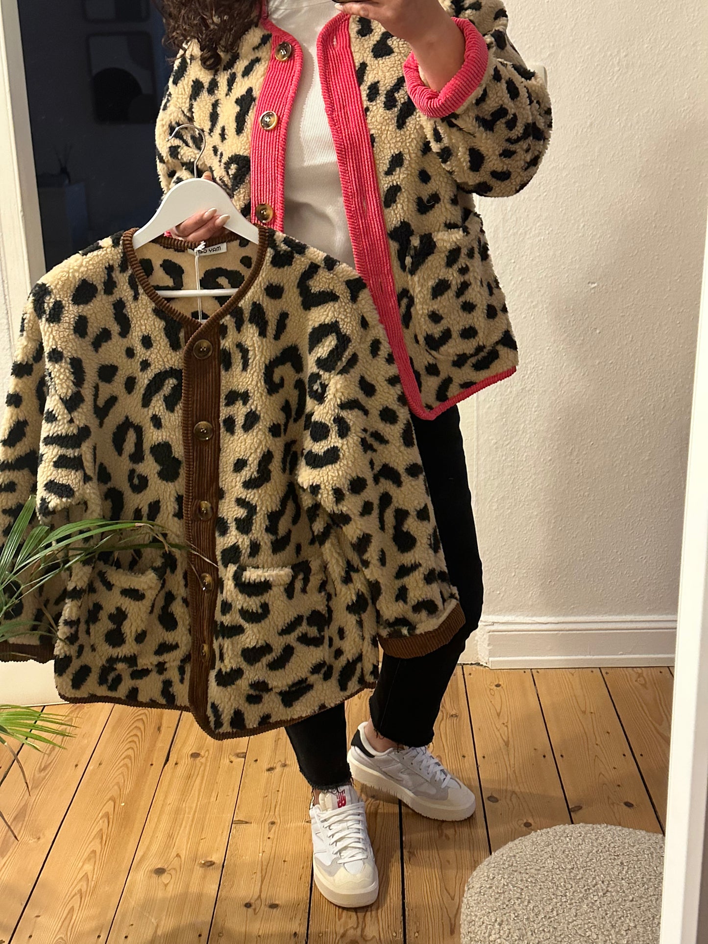 Teddy Jacke pink braun