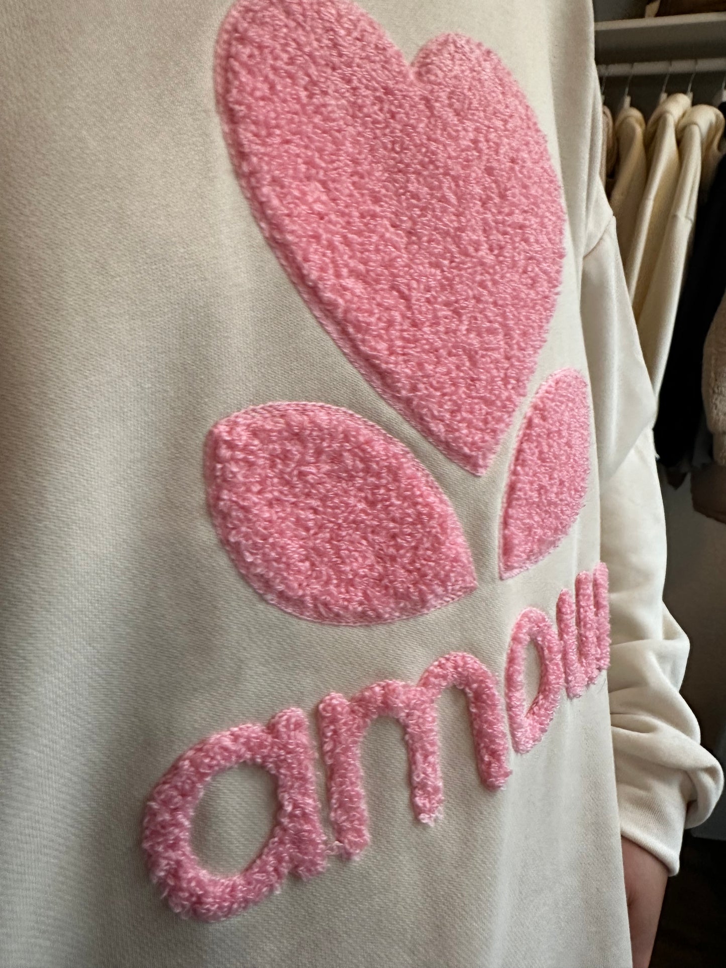 Sweater amour geflockt