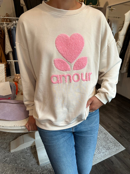 Sweater amour geflockt