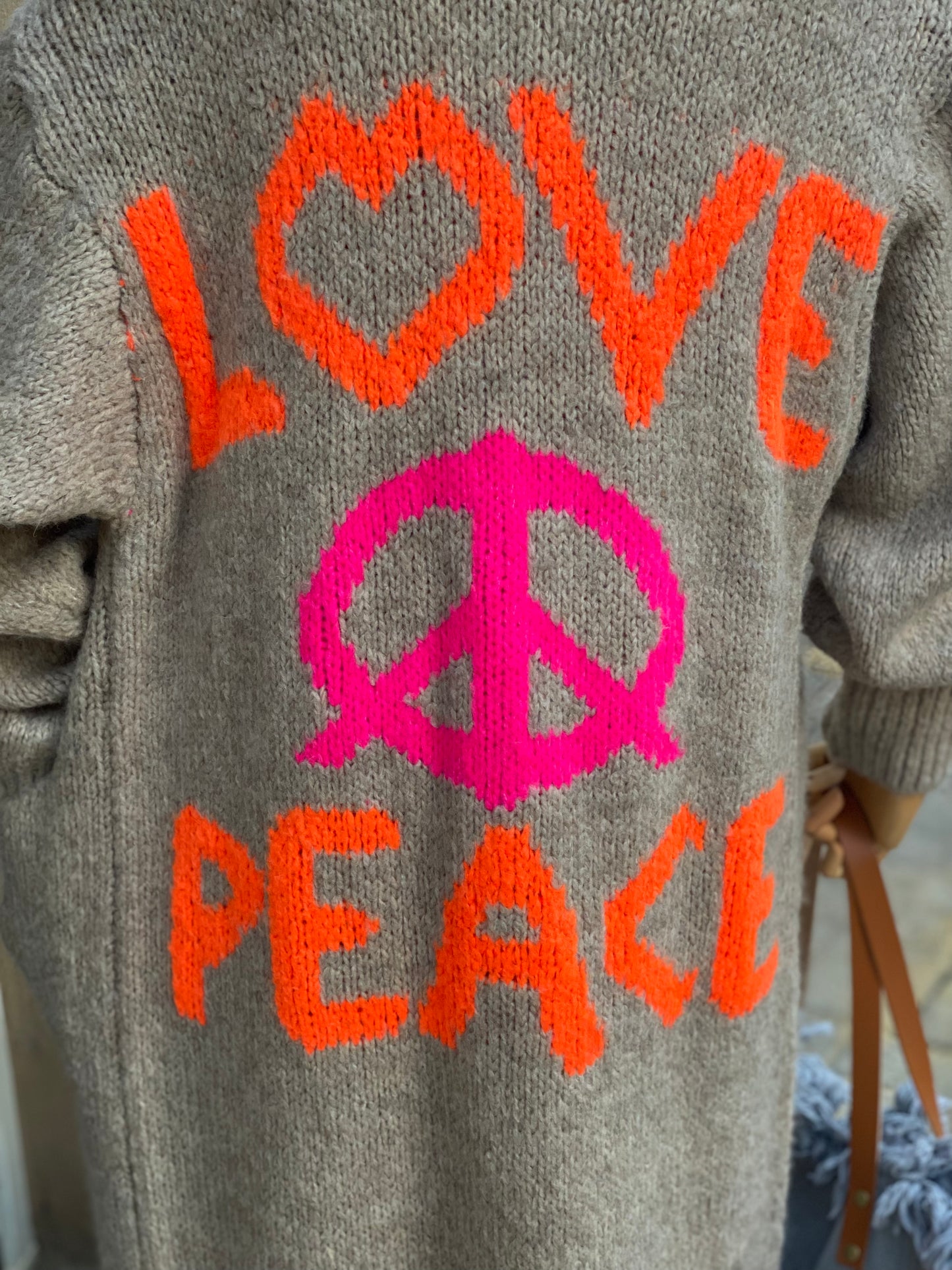 Cars Langer Strick Cardigan Love&Peace