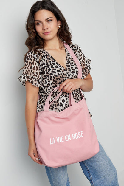 Canvas Shopper La Vie en Rose