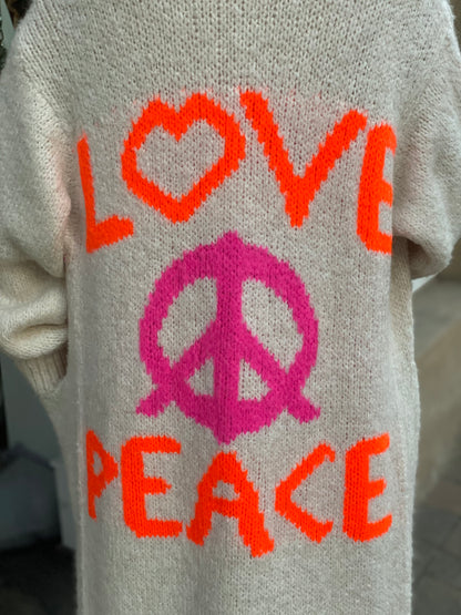 Cars Langer Strick Cardigan Love&Peace