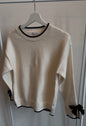 Feinstrick Pullover mit Samtschleife