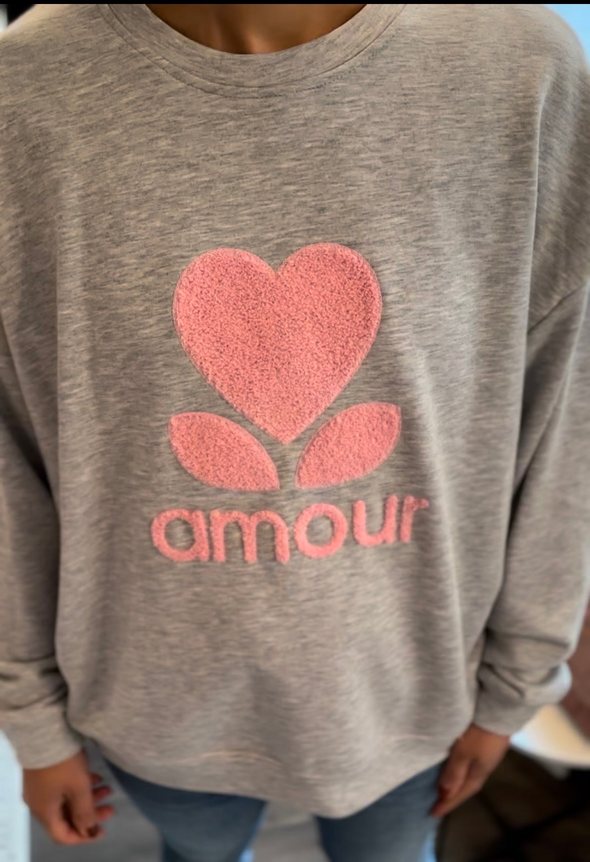 Sweater amour geflockt