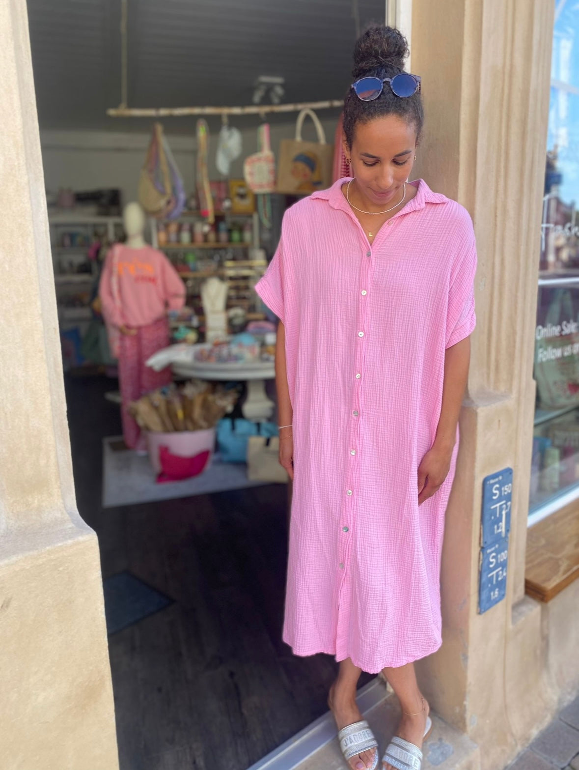 Oversized Musselin Kleid/Tunika Paris