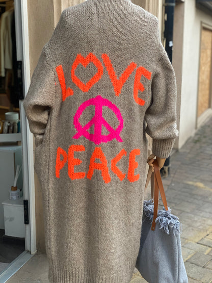 Cars Langer Strick Cardigan Love&Peace