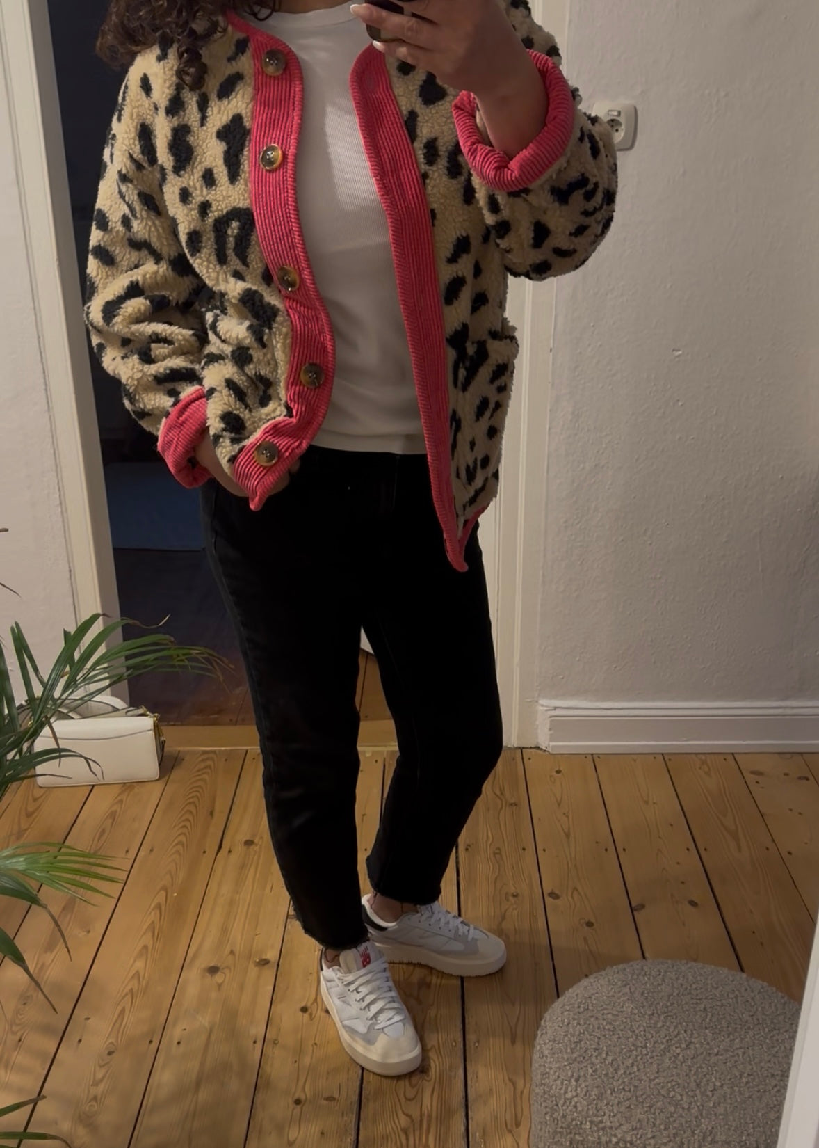 Teddy Jacke pink braun