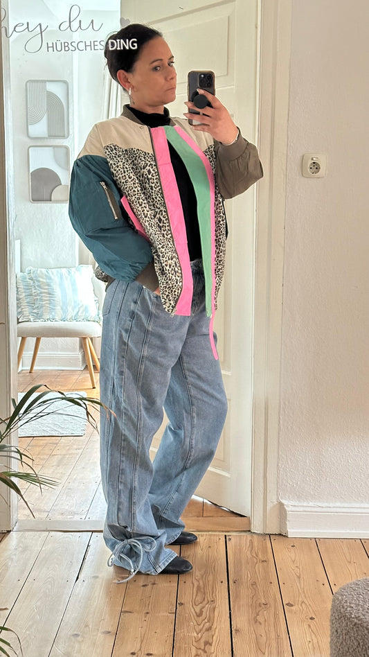 Oversized Colorblocking Übergangsjacke