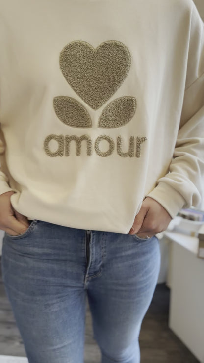 Sweater amour geflockt